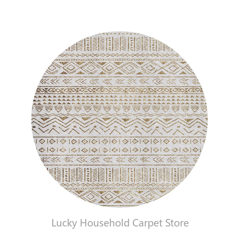 Morocco Round Carpet Lounge Chair Area Rug Soft Non-slip Light Color Living Room Decoration Carpets Washable Cloakroom Floor Mat