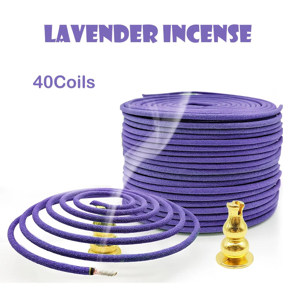 40 lavender aromatherapy coils, fragrant fragrances, suitable for air purification and yoga, helping to purify and relax