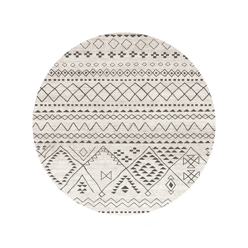 Morocco Round Carpet Lounge Chair Area Rug Soft Non-slip Light Color Living Room Decoration Carpets Washable Cloakroom Floor Mat