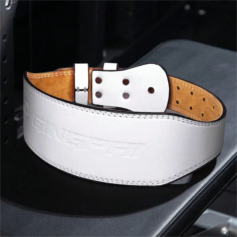 10cm Width Fitness Leather Belt Squat Hard Pull Waist Training Sports Waist Protective Gear Weightlifting Fast Buckle Belt