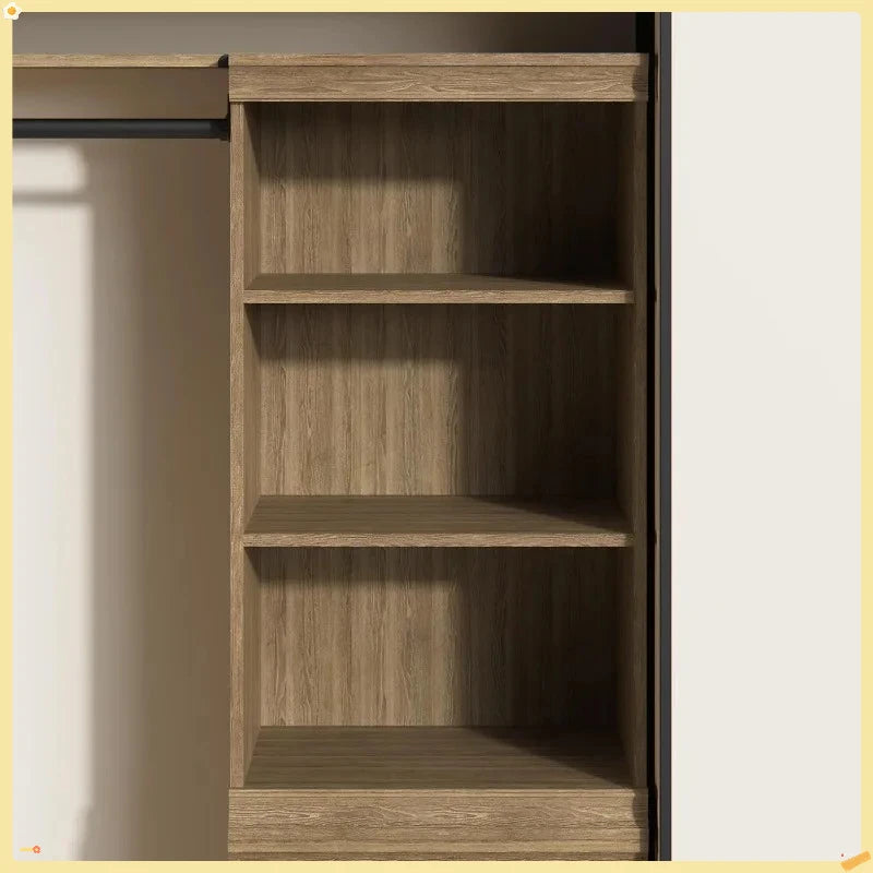 Modular 3-Tier Shelving Unit, Stackable Storage Rack for Living Room, Office, Garage, Sand Color, 15.91"D x 21.38"W x 40.29"H