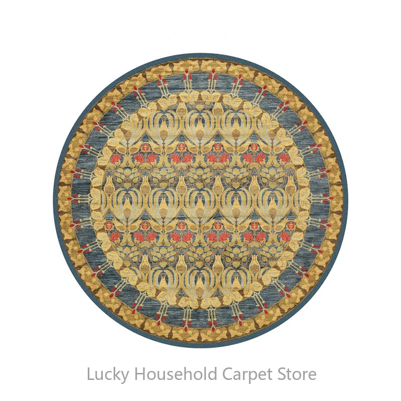 Morocco Round Carpet Lounge Chair Area Rug Soft Non-slip Light Color Living Room Decoration Carpets Washable Cloakroom Floor Mat