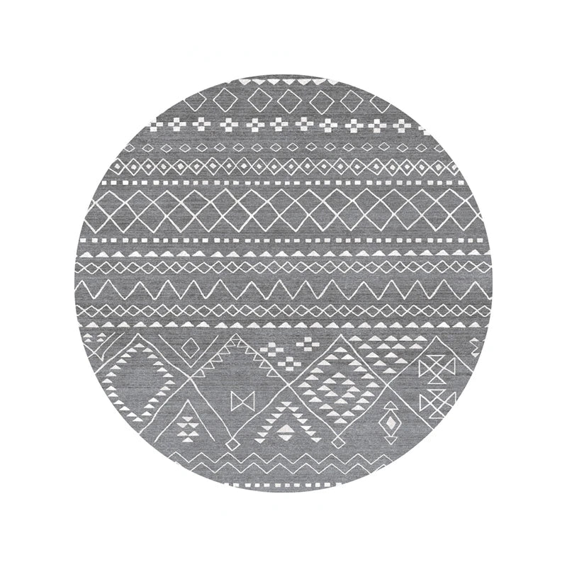 Morocco Round Carpet Lounge Chair Area Rug Soft Non-slip Light Color Living Room Decoration Carpets Washable Cloakroom Floor Mat