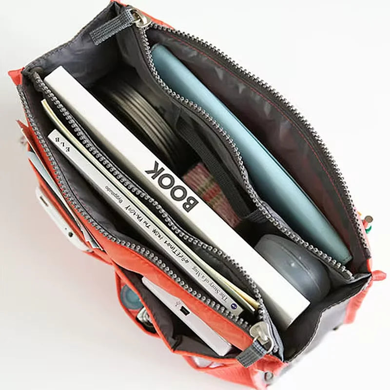 Multi Functional Storage with Thickened Double Zippers Hand-held for Toiletries Cosmetics Storage and Organizing Bag Middle Bag