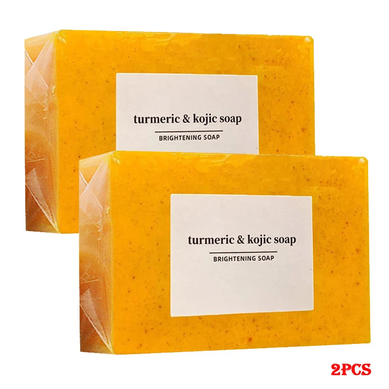1/2/4/6Pcs Turmeric Kojic Acid Handmade Soap Scrub for Exfoliation, Moisturizing, Deep Cleansing, Spot Removal, Acne Removal