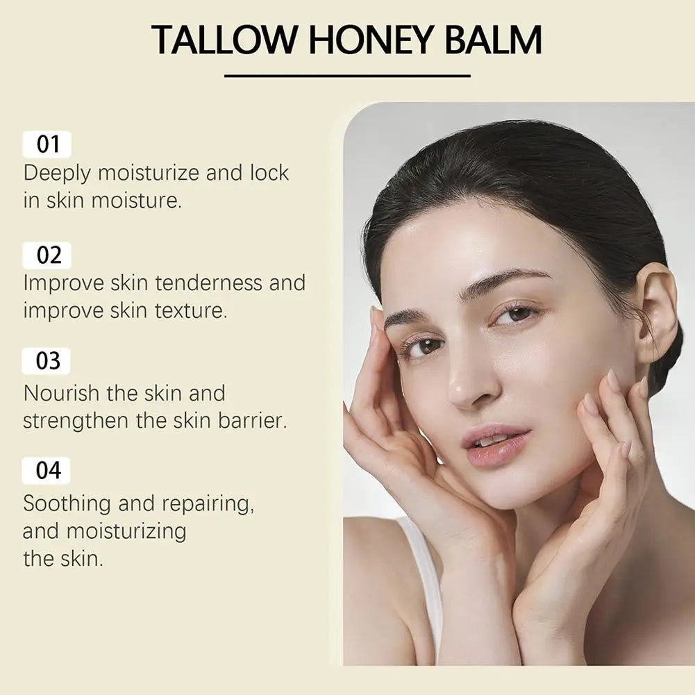 Whipped Beef Tallow Honey Balm Moisturizing Hydrating Face Cream Body Lotion Nourishing Balm Gentle Skin care for women
