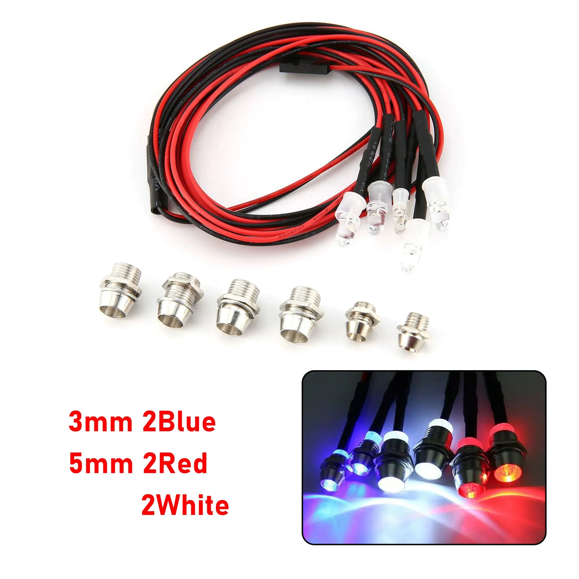 RC LED Light Kit Headlamps for 1/10 1/8 1/12 RC Car Truck Crawler Drift Car Headlight Taillight TRAXXAS HSP HPI MN99 MN90 Wltoys