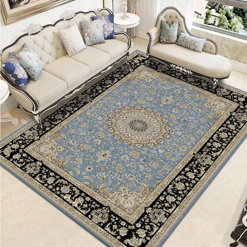 VIKAMA Bohemian Vintage Crystal Flocking Carpet Large Area Living Room Mat Bedroom Office Prayer Rug Muslim Prayer Home Decor