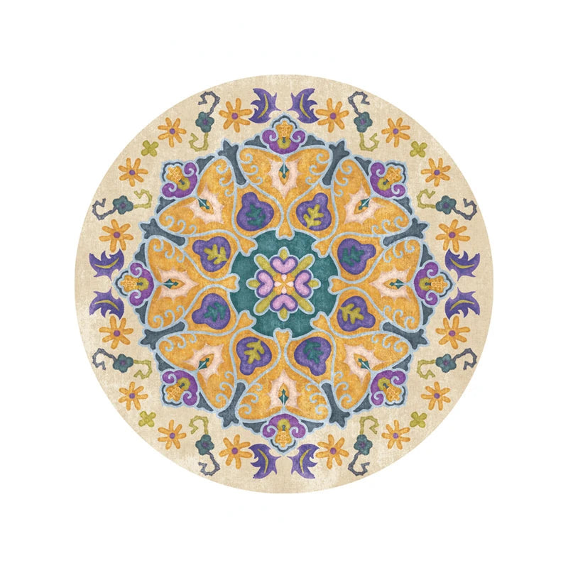 Morocco Round Carpet Lounge Chair Area Rug Soft Non-slip Light Color Living Room Decoration Carpets Washable Cloakroom Floor Mat