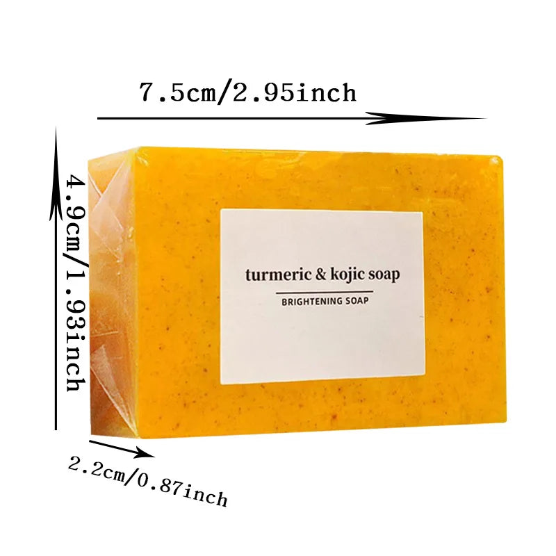 1/2/4/6Pcs Turmeric Kojic Acid Handmade Soap Scrub for Exfoliation, Moisturizing, Deep Cleansing, Spot Removal, Acne Removal