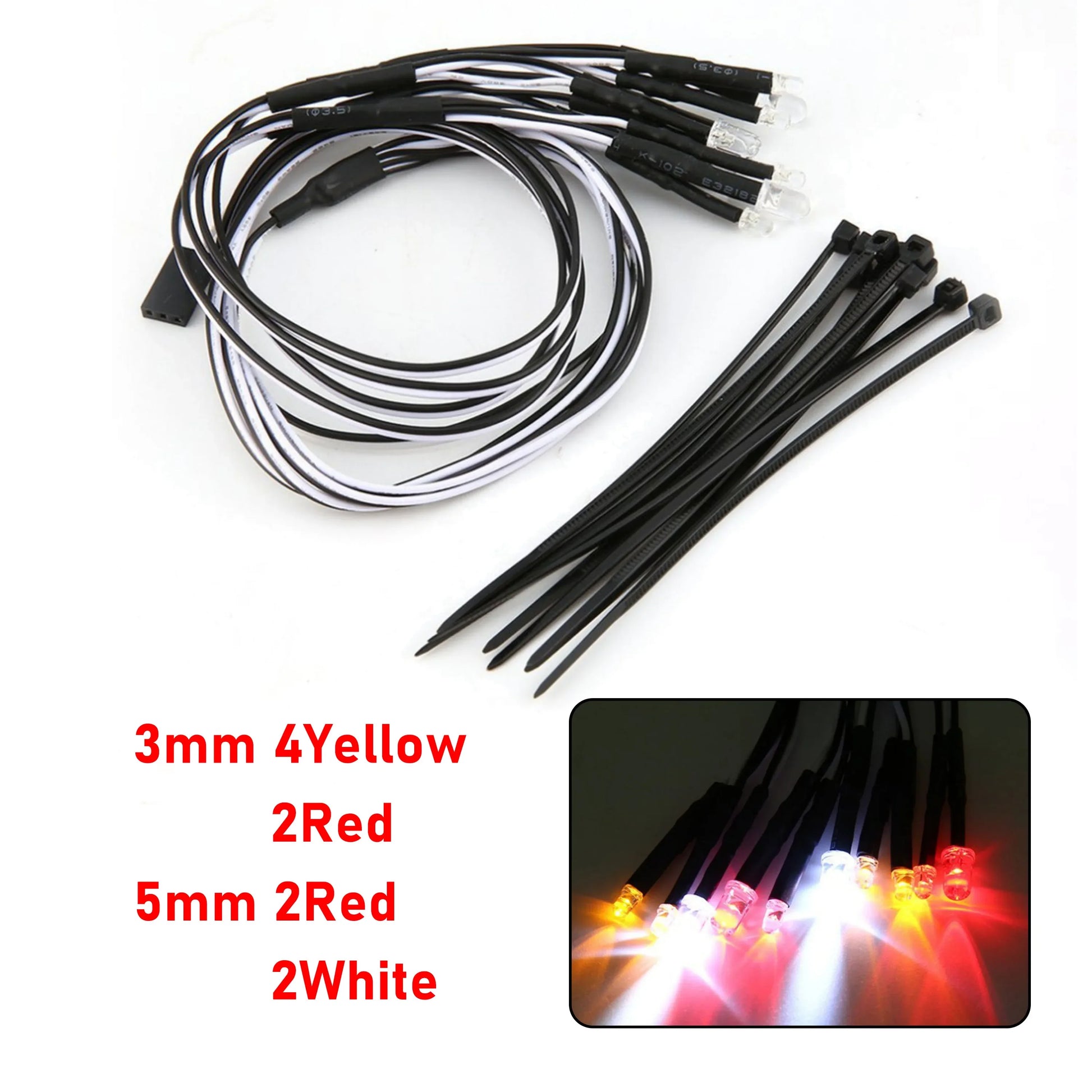 RC LED Light Kit Headlamps for 1/10 1/8 1/12 RC Car Truck Crawler Drift Car Headlight Taillight TRAXXAS HSP HPI MN99 MN90 Wltoys