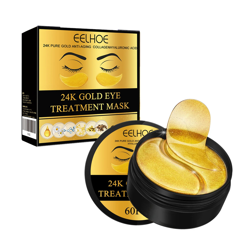 60pcs/box Gold Collagen Eye Mask Anti Dark Circles Eye Bags Moisturizing Firming Eye Patches Eyes Skin Care Products