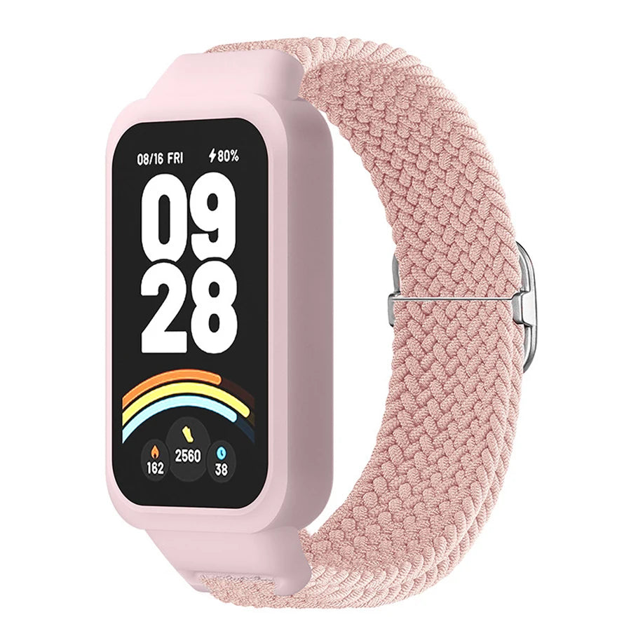 Case+Braided Strap For Xiaomi Mi band 9 Active Sports Nylon Bracelet Bracelet Correa For Redmi Band 3 Wristband Accessories