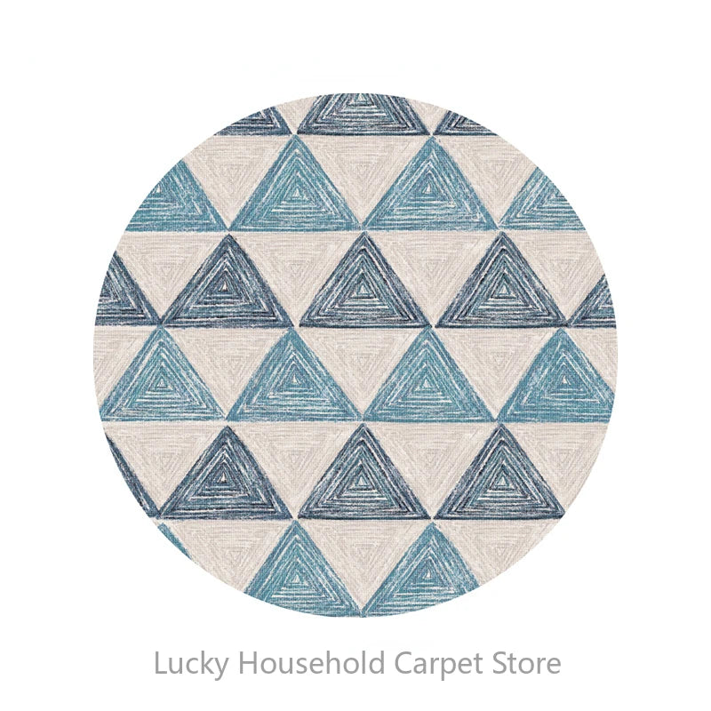 Morocco Round Carpet Lounge Chair Area Rug Soft Non-slip Light Color Living Room Decoration Carpets Washable Cloakroom Floor Mat