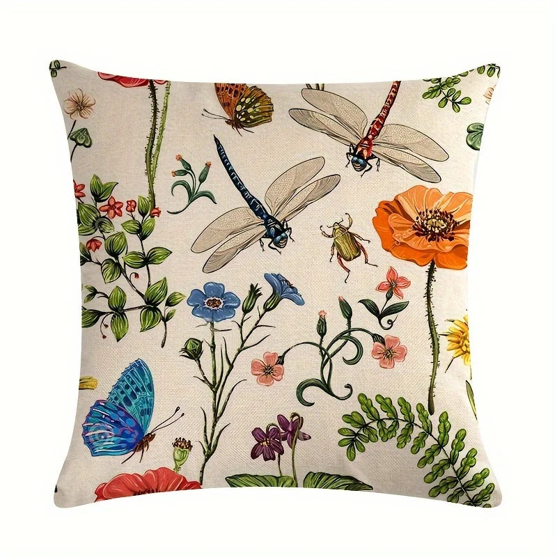 Outdoor Patio Throw Pillow Covers Summer Spring Garden Flowers Farmhouse Décor Outside Furniture Swing  Decorative Cushion Cases