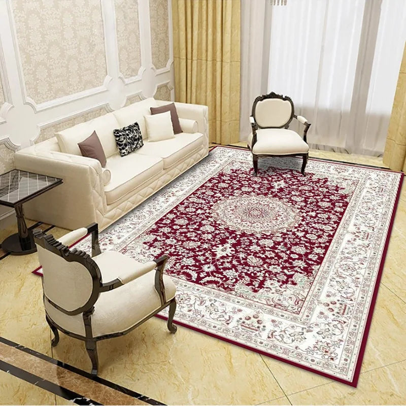 VIKAMA Bohemian Vintage Crystal Flocking Carpet Large Area Living Room Mat Bedroom Office Prayer Rug Muslim Prayer Home Decor