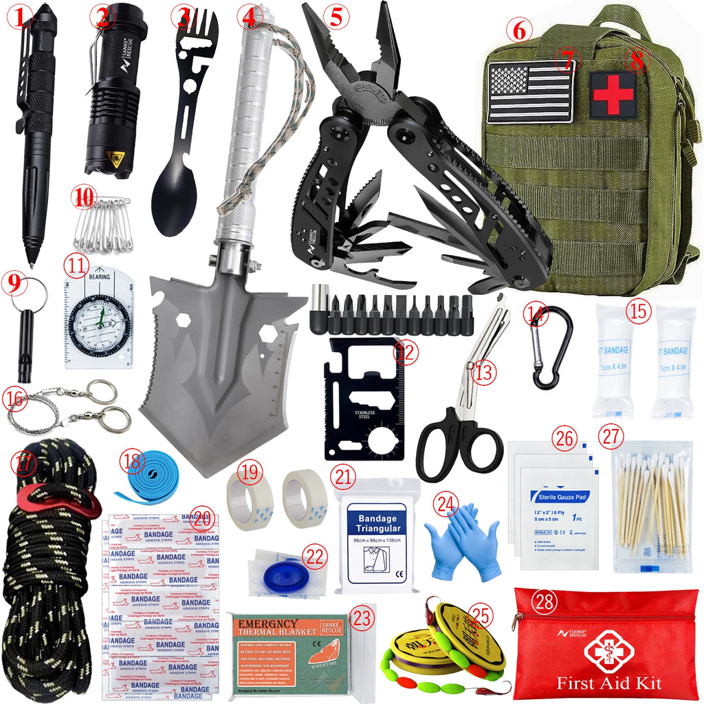 Car Survival First Aid Kit Full Set Molle Outdoor Gear Emergency Kits Camping Hiking Trauma Bag First Aid Kit Outdoor IFAK Edc