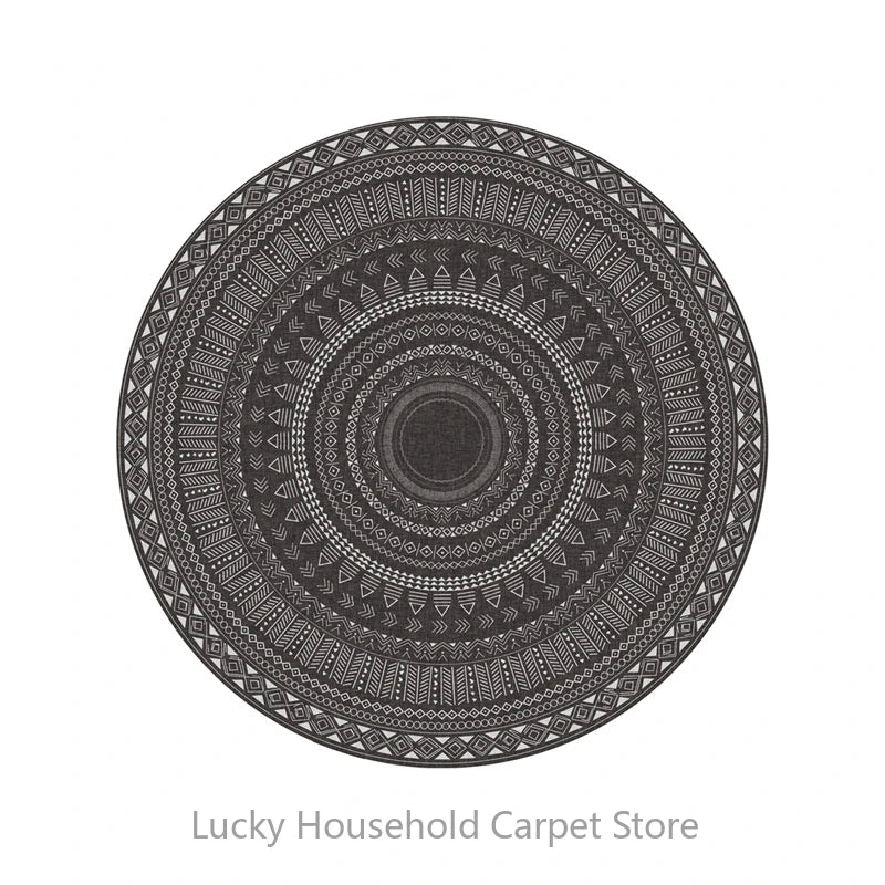 Morocco Round Carpet Lounge Chair Area Rug Soft Non-slip Light Color Living Room Decoration Carpets Washable Cloakroom Floor Mat