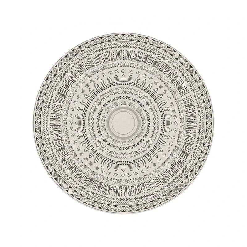 Morocco Round Carpet Lounge Chair Area Rug Soft Non-slip Light Color Living Room Decoration Carpets Washable Cloakroom Floor Mat