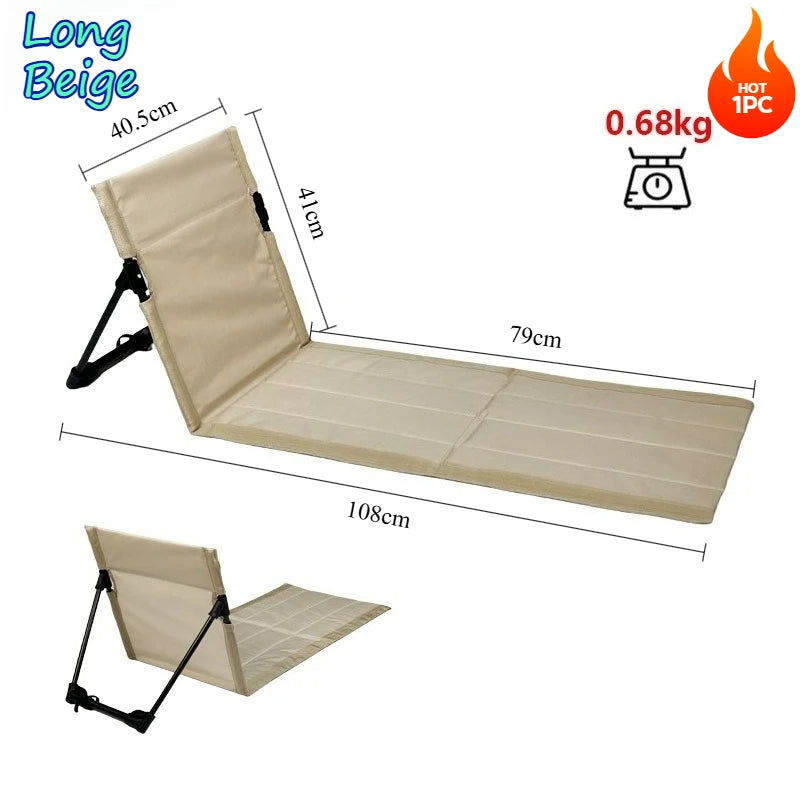 Beach Chair Camping Chairs Fishing Backrest Chairs Garden Park Single Lazy Chair Portable Folding Beach Lounger Outdoor Gears