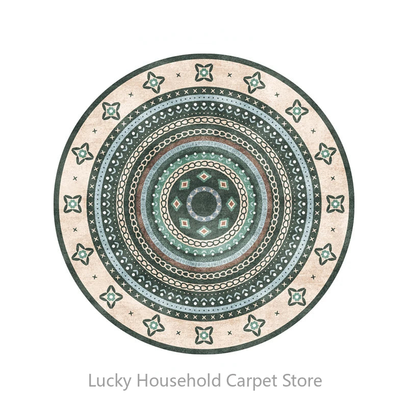 Morocco Round Carpet Lounge Chair Area Rug Soft Non-slip Light Color Living Room Decoration Carpets Washable Cloakroom Floor Mat