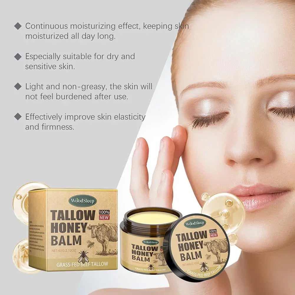Whipped Beef Tallow Honey Balm Moisturizing Hydrating Face Cream Body Lotion Nourishing Balm Gentle Skin care for women