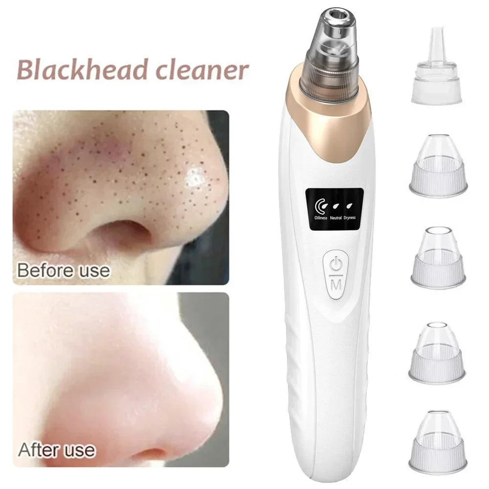 Blackhead Remover Vacuum Suction USB Rechargeable Facial Pore Cleaner Comedone Spot Acne Pimple Black Head Extractor Care Tools