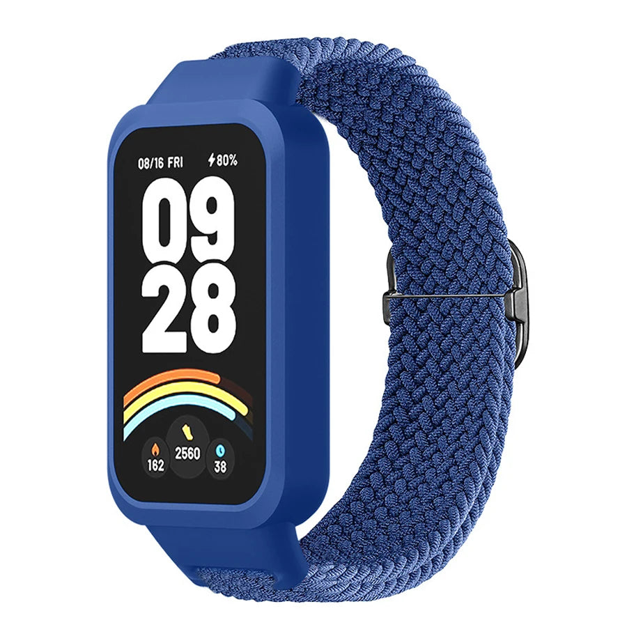Case+Braided Strap For Xiaomi Mi band 9 Active Sports Nylon Bracelet Bracelet Correa For Redmi Band 3 Wristband Accessories