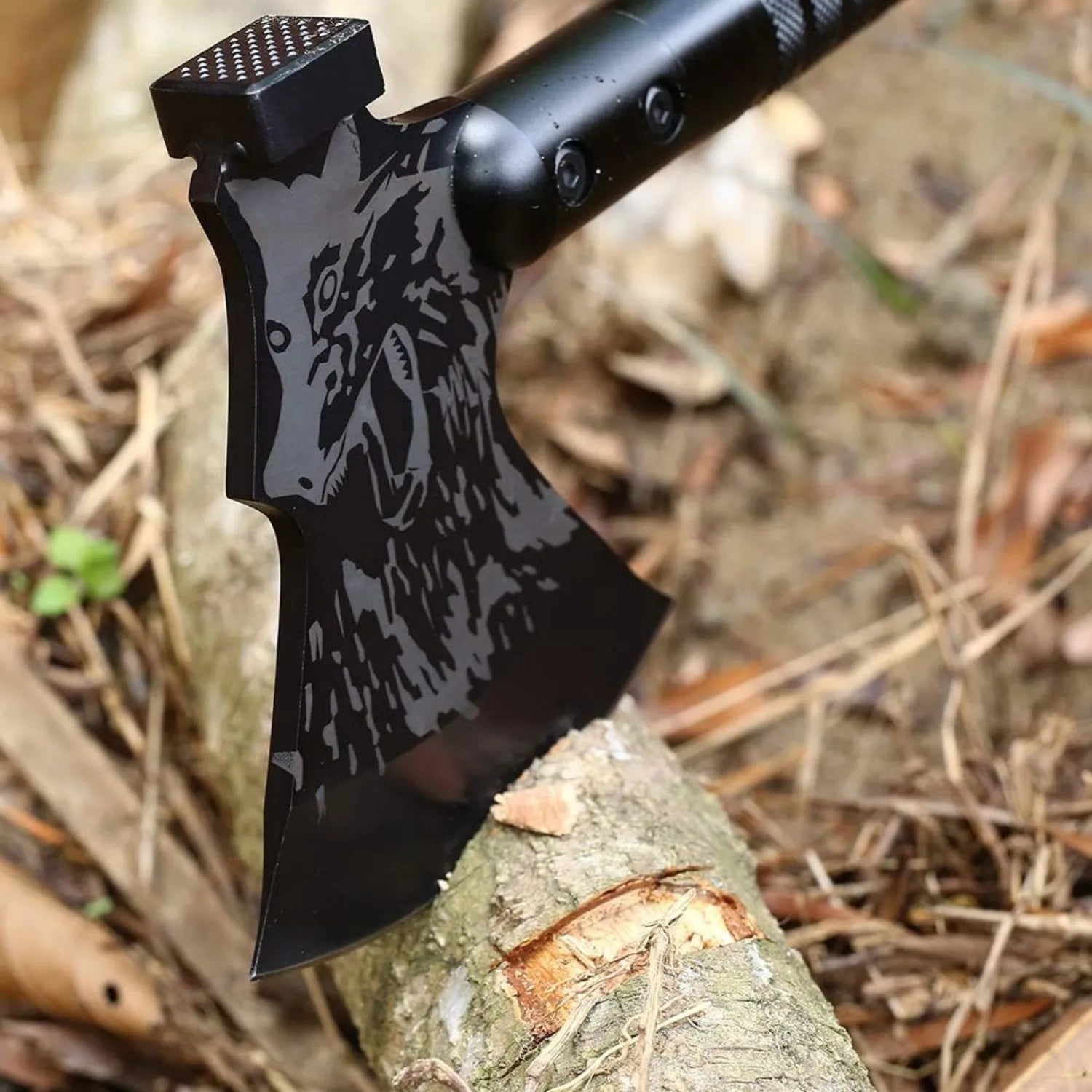 Tactical Folding Survival Axe w/Hammer & Nylon Sheath, Multifunctional Camping Hatchet for Hiking/Hunting/Outdoor Survival Gear