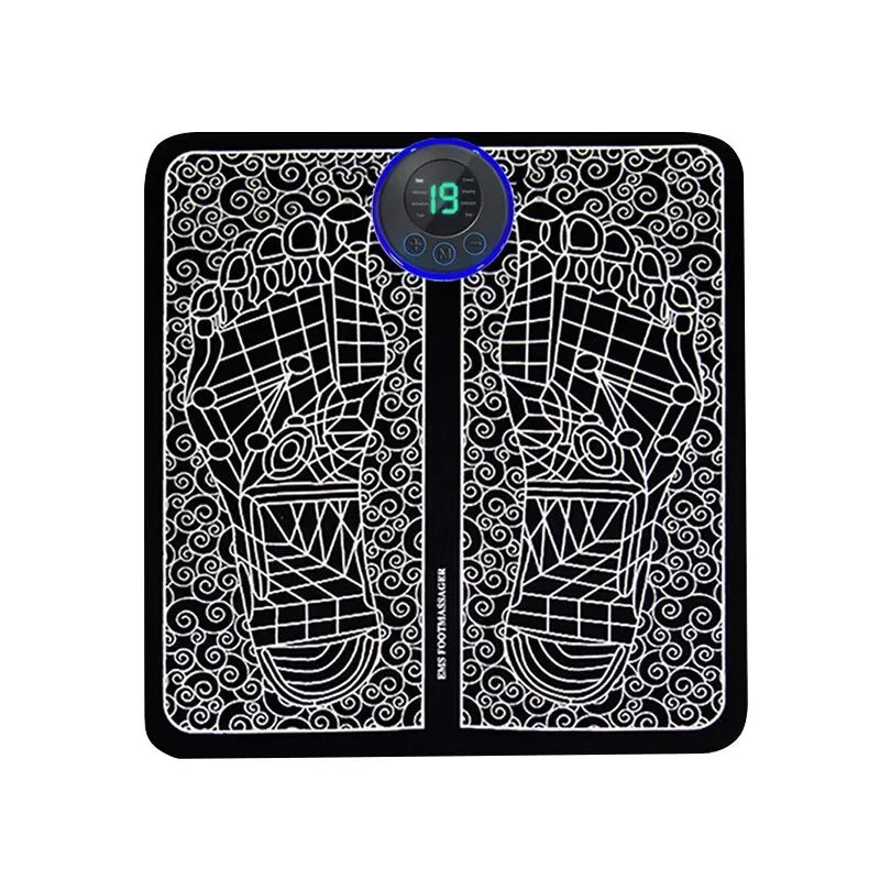 EMS Pulse Foot Massger Sole Massage Pad Current Stimulation 8 Modes 19 Level Electric EMS Foot Massager Pad Relax Feet Leg