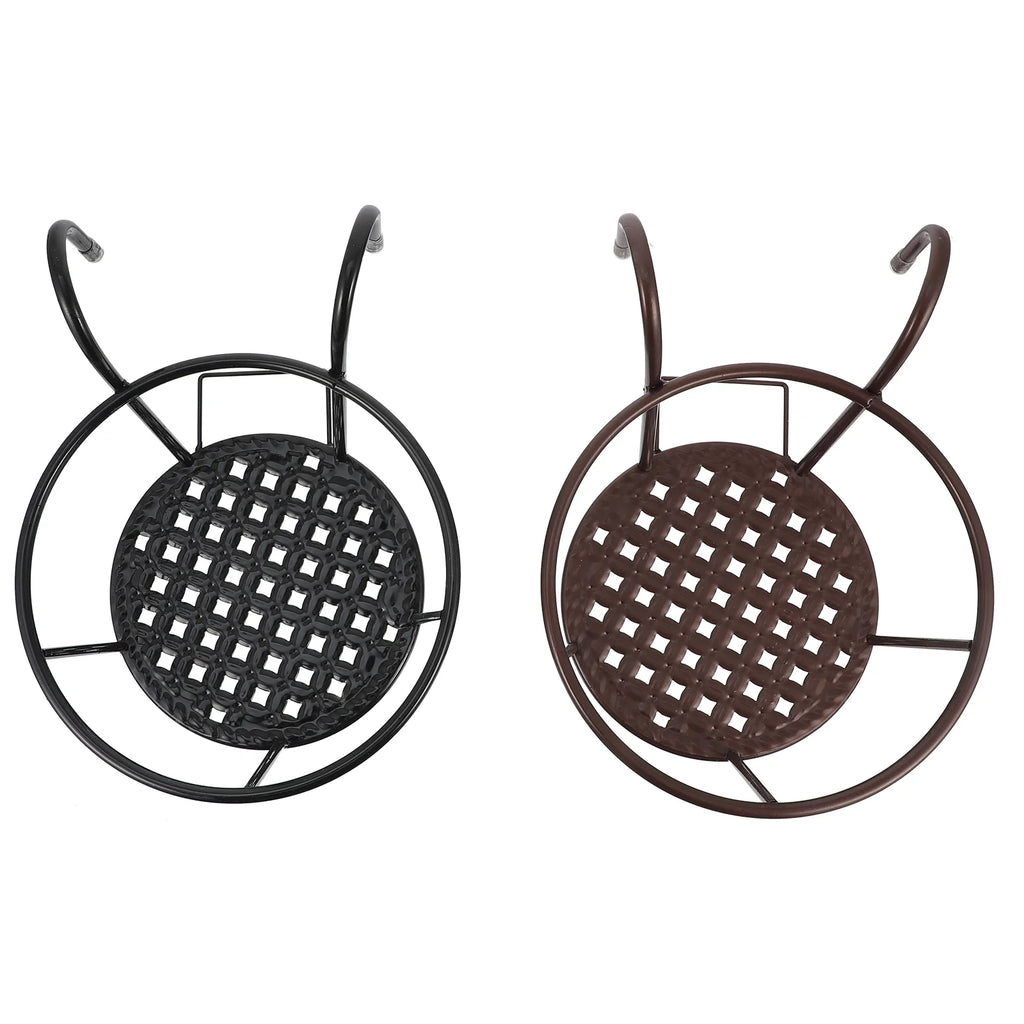 2 Pcs Iron Flower Pot Stand Wall Hanging Balcony Planter Rack Potted Holder Dorm Plant Shelf Home Furniture Outdoor Garden Decor