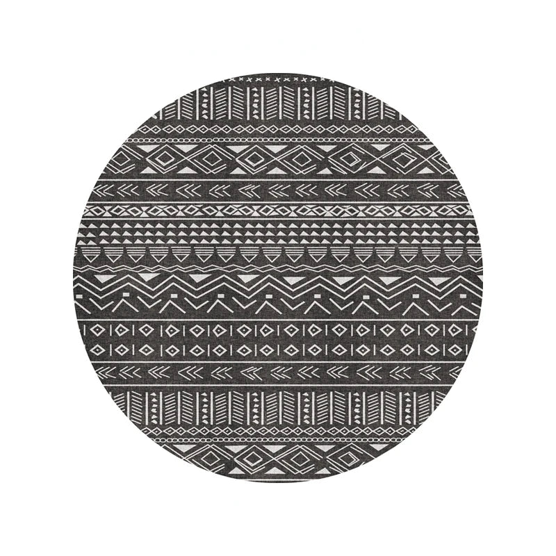 Morocco Round Carpet Lounge Chair Area Rug Soft Non-slip Light Color Living Room Decoration Carpets Washable Cloakroom Floor Mat