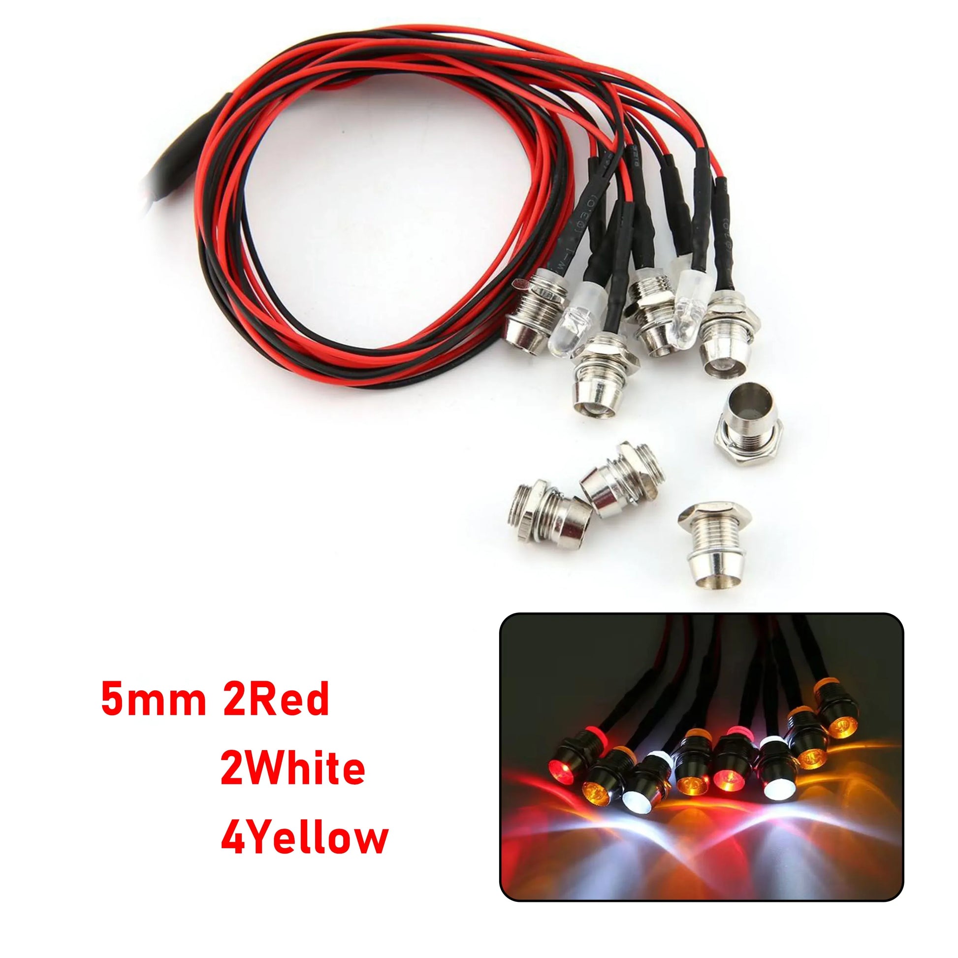 RC LED Light Kit Headlamps for 1/10 1/8 1/12 RC Car Truck Crawler Drift Car Headlight Taillight TRAXXAS HSP HPI MN99 MN90 Wltoys