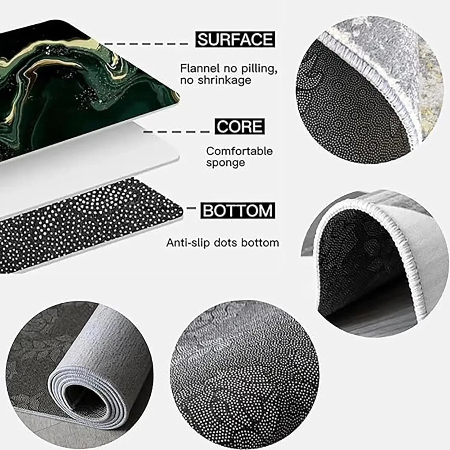 VIKAMA Bohemian Vintage Crystal Flocking Carpet Large Area Living Room Mat Bedroom Office Prayer Rug Muslim Prayer Home Decor