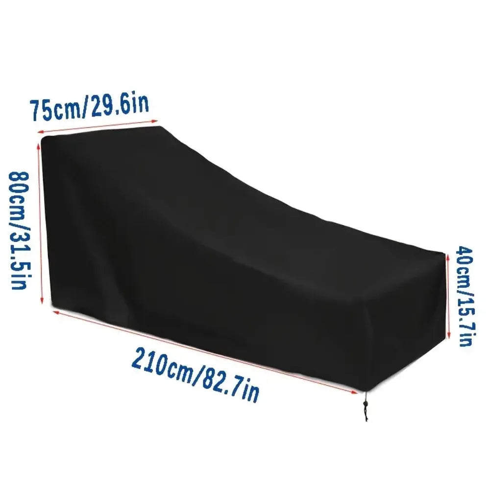 Outdoor Sun Lounge Chair Cover Waterproof Windproof Dustproof Heavy Duty UV Resistant Patio Furniture Protector for Garden Decor