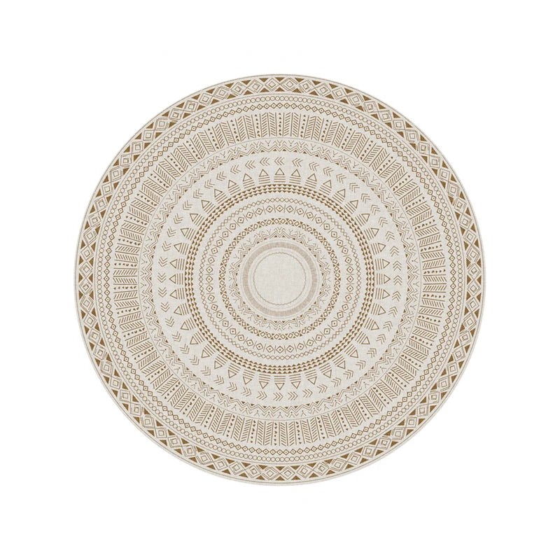 Morocco Round Carpet Lounge Chair Area Rug Soft Non-slip Light Color Living Room Decoration Carpets Washable Cloakroom Floor Mat