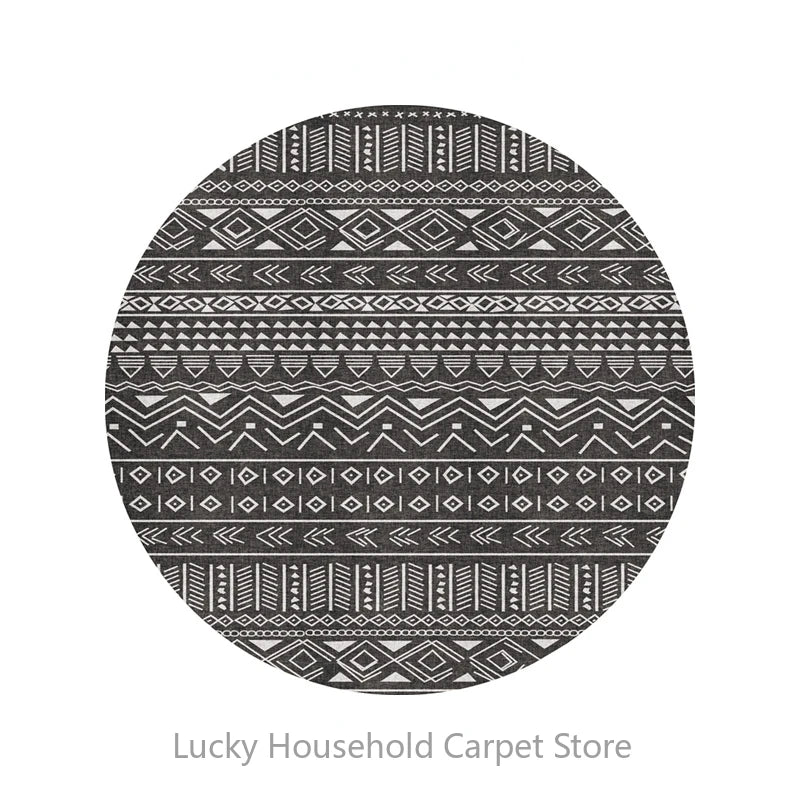 Morocco Round Carpet Lounge Chair Area Rug Soft Non-slip Light Color Living Room Decoration Carpets Washable Cloakroom Floor Mat