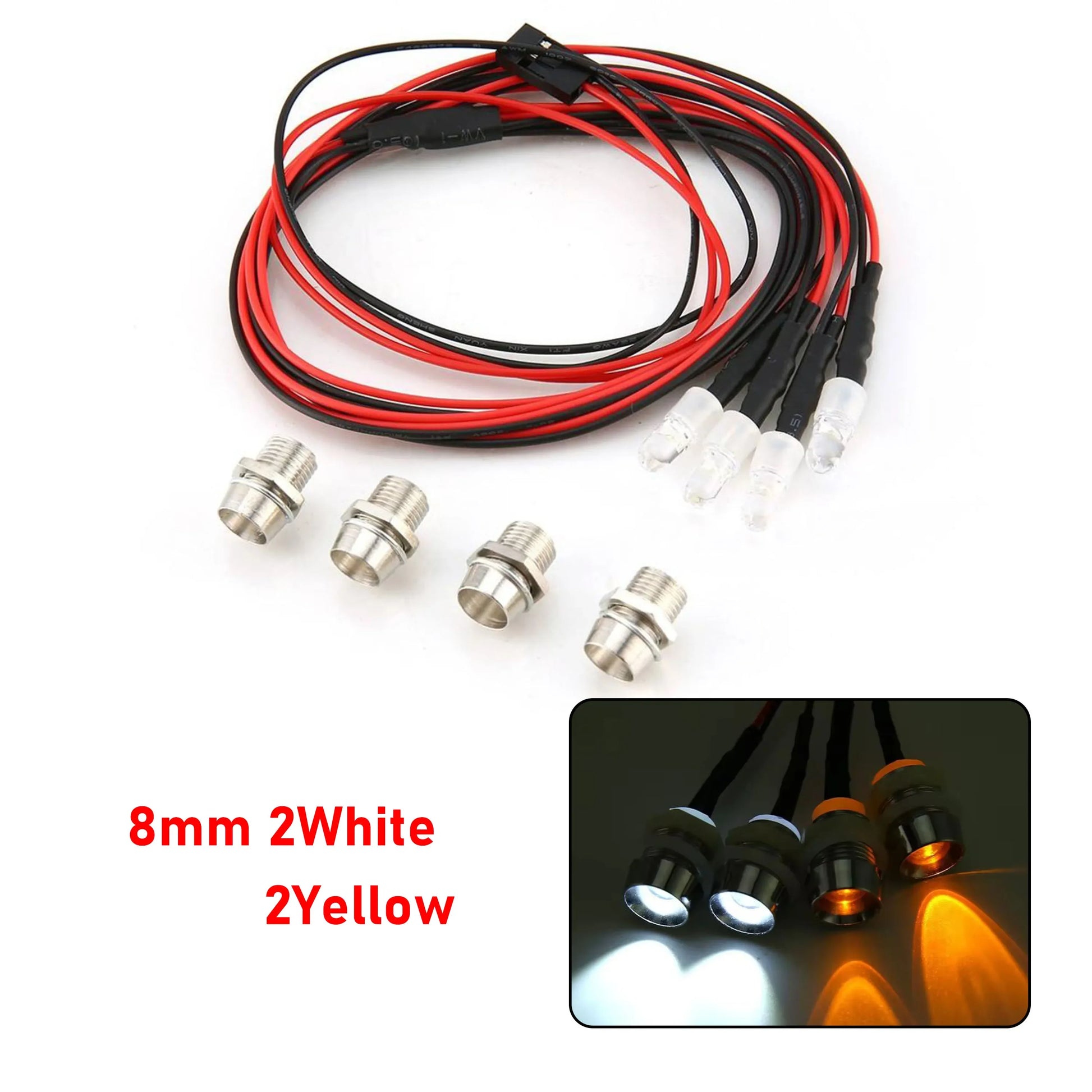 RC LED Light Kit Headlamps for 1/10 1/8 1/12 RC Car Truck Crawler Drift Car Headlight Taillight TRAXXAS HSP HPI MN99 MN90 Wltoys