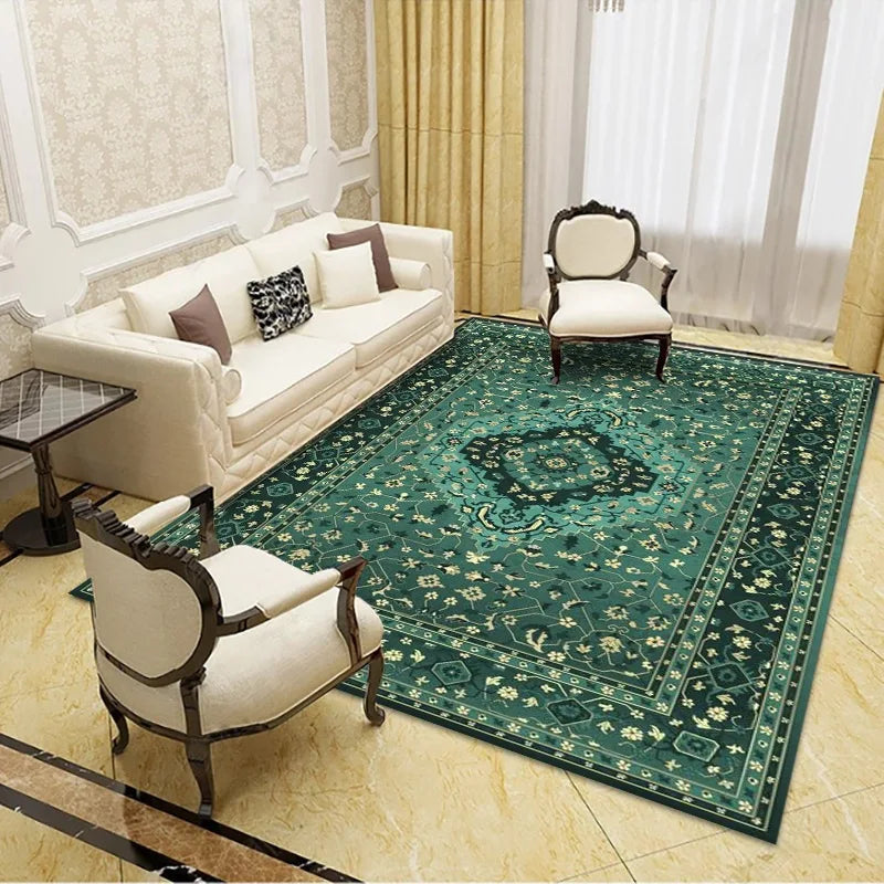 VIKAMA Bohemian Vintage Crystal Flocking Carpet Large Area Living Room Mat Bedroom Office Prayer Rug Muslim Prayer Home Decor