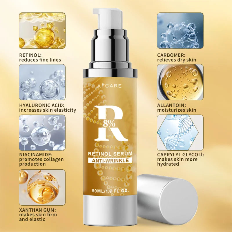 Wrinkle Removal Retinol Serum  Facial Serum Rejuvenation Lift Firming Anti-aging Whitening Invisible Pores Beauty Skin Care