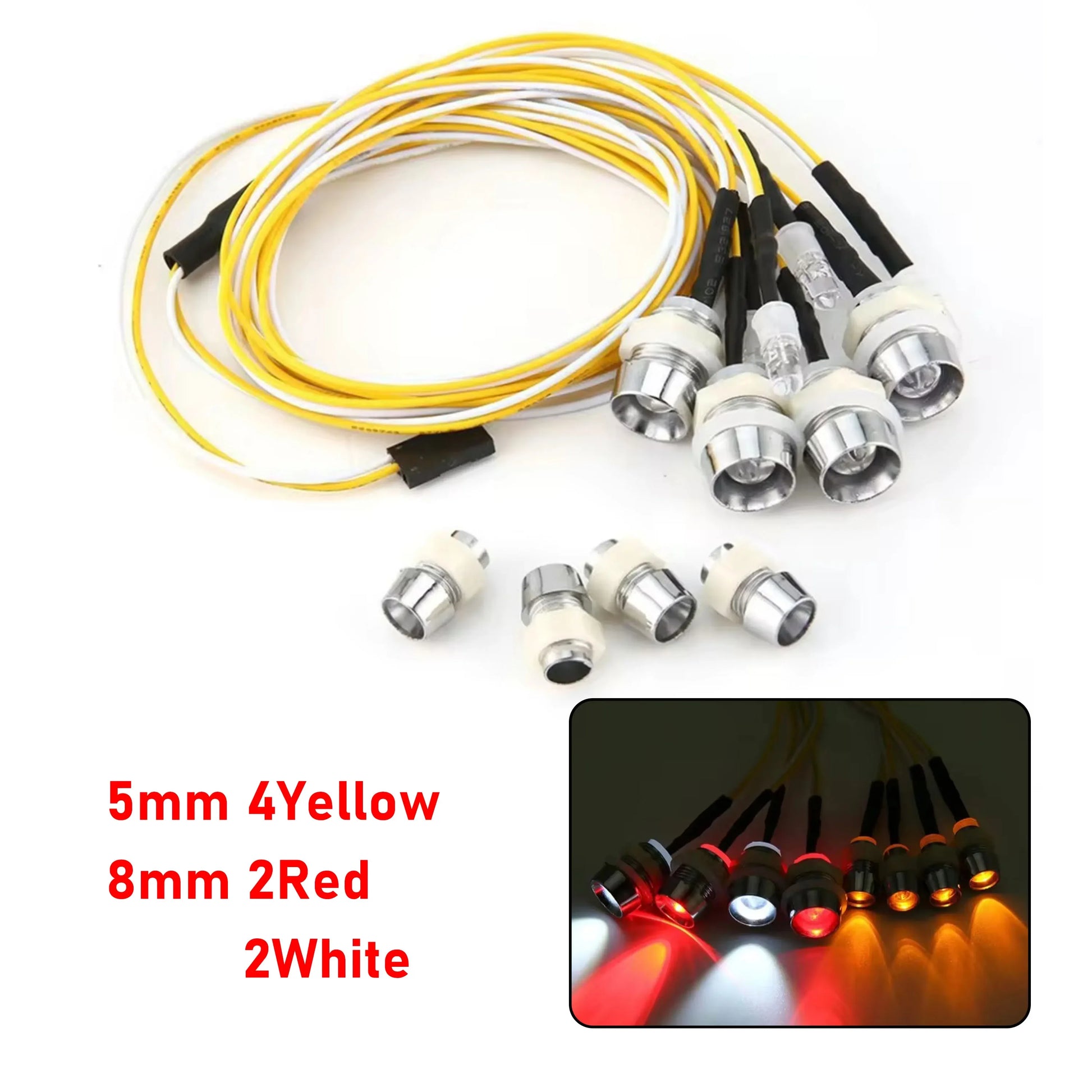 RC LED Light Kit Headlamps for 1/10 1/8 1/12 RC Car Truck Crawler Drift Car Headlight Taillight TRAXXAS HSP HPI MN99 MN90 Wltoys