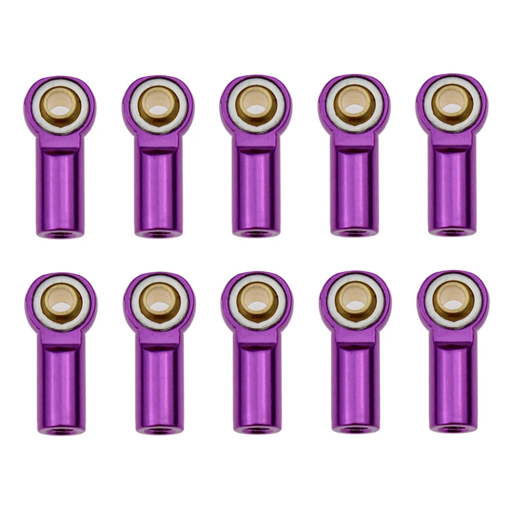 10Pcs Metal M3 Aluminum Link Tie Rod End Ball Joint for 1/10 RC Car Crawler AXIAL SCX10 D90 D110 Tamiya racing