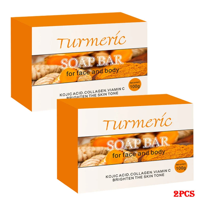 1/2/4/6Pcs Turmeric Kojic Acid Handmade Soap Scrub for Exfoliation, Moisturizing, Deep Cleansing, Spot Removal, Acne Removal